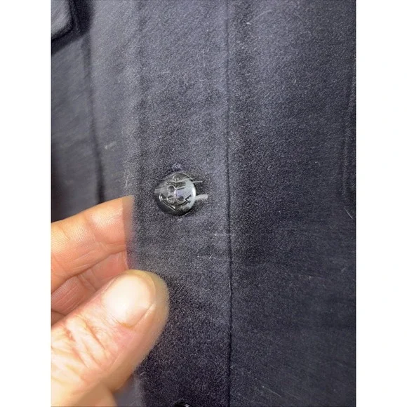 VTG 1974 US Military Wool Flannel Shirt Navy CPO Size 16.5x33 Martin Vietnam Era